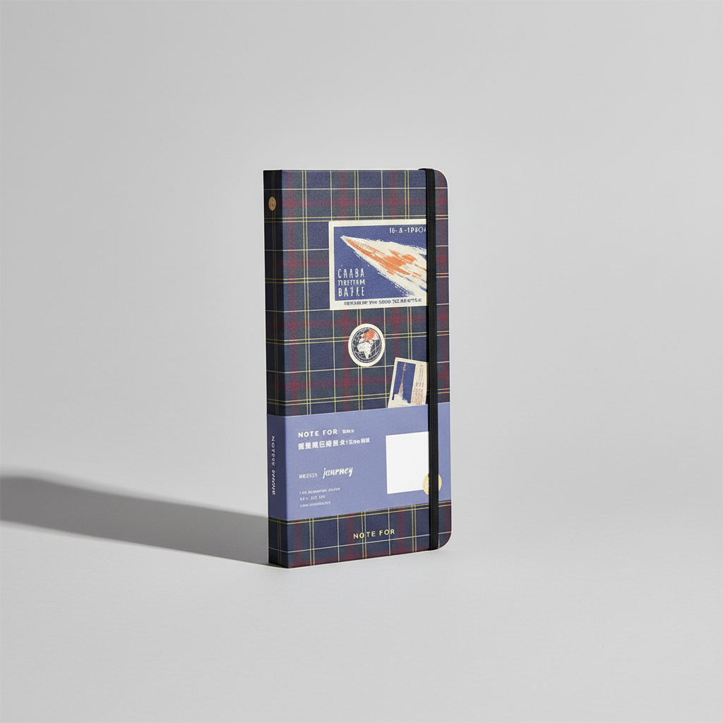 Slim weekly planner notebook with retro minimalist design