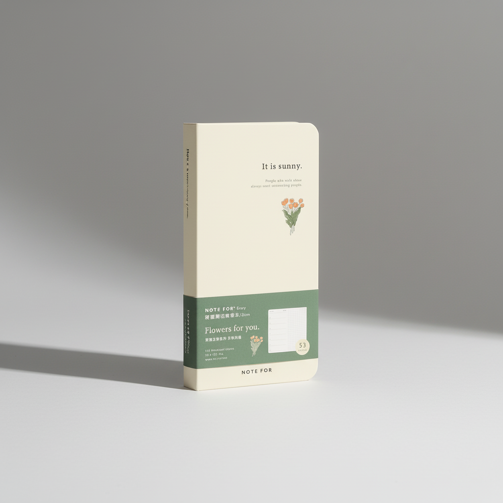 Slim weekly planner notebook with retro minimalist design