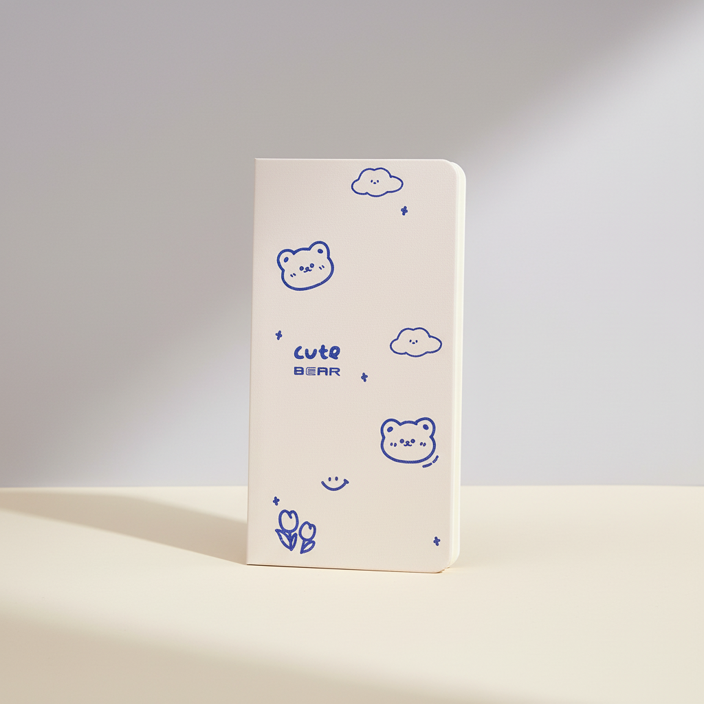 Slim weekly planner notebook with retro minimalist design