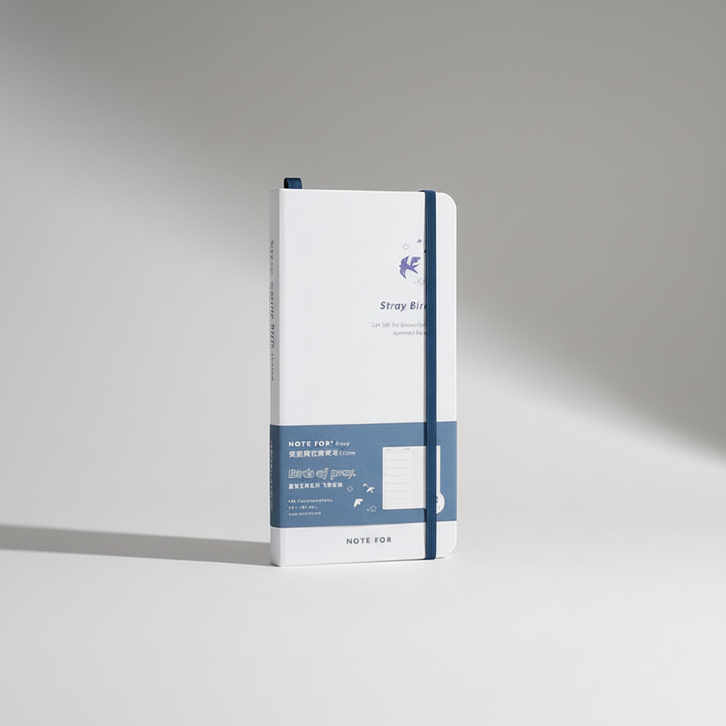 Slim weekly planner notebook with retro minimalist design