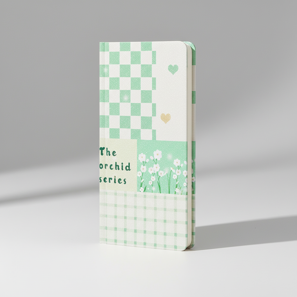 Slim weekly planner notebook with retro minimalist design