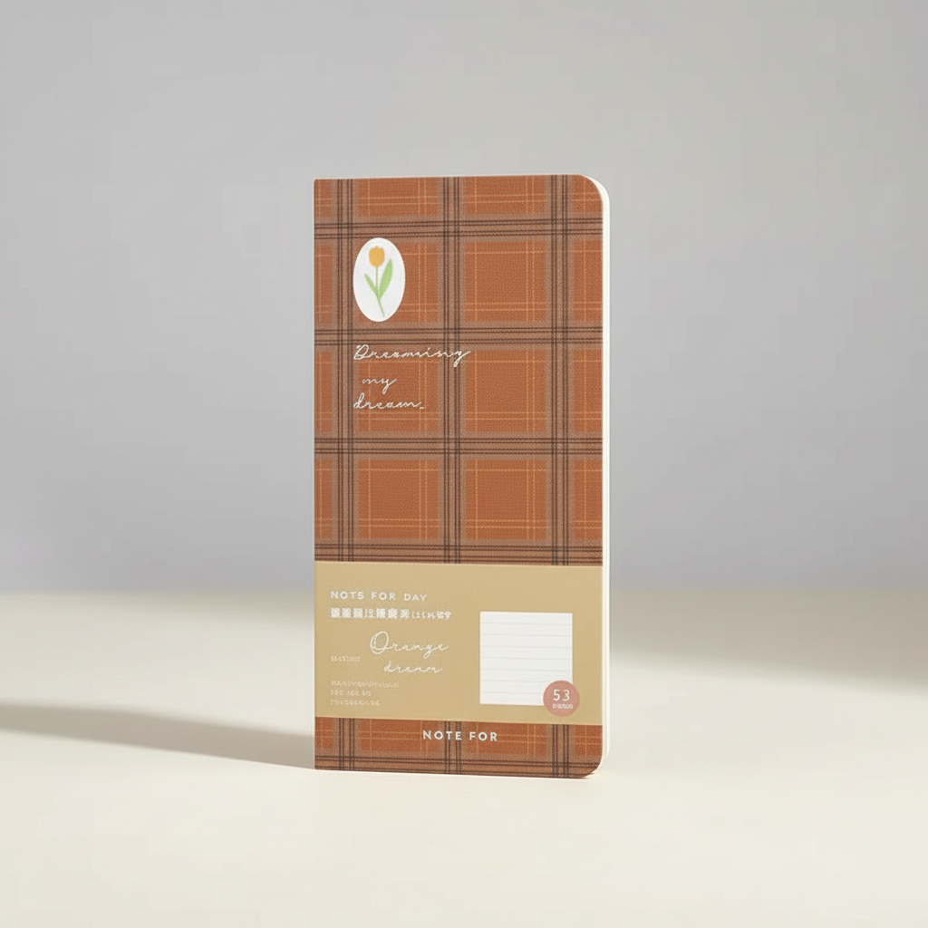 Slim weekly planner notebook with retro minimalist design