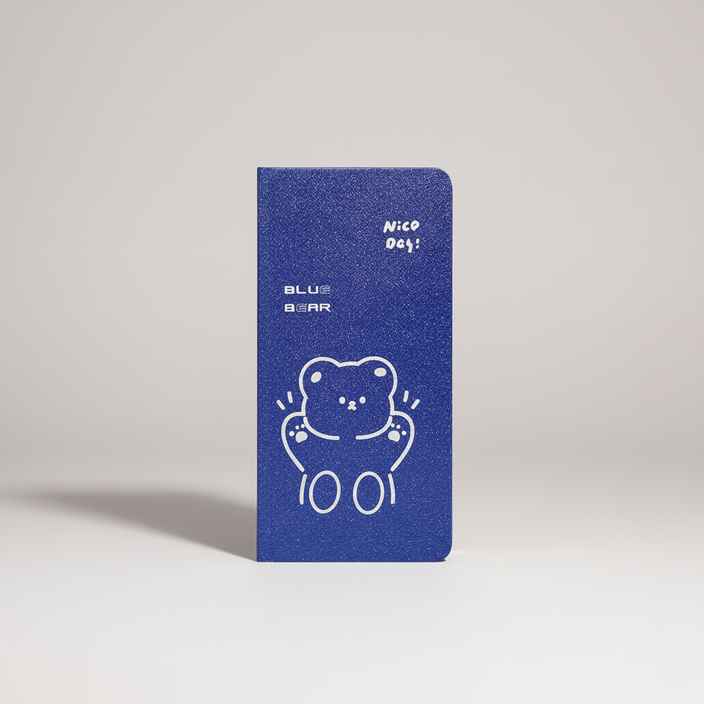 Slim weekly planner notebook with retro minimalist design
