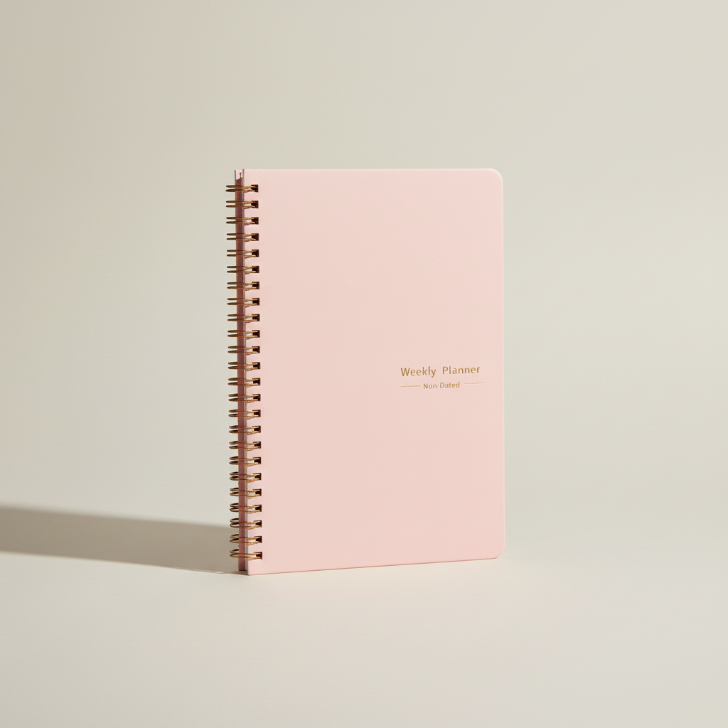A5 weekly planner with habit tracker and spiral binding
