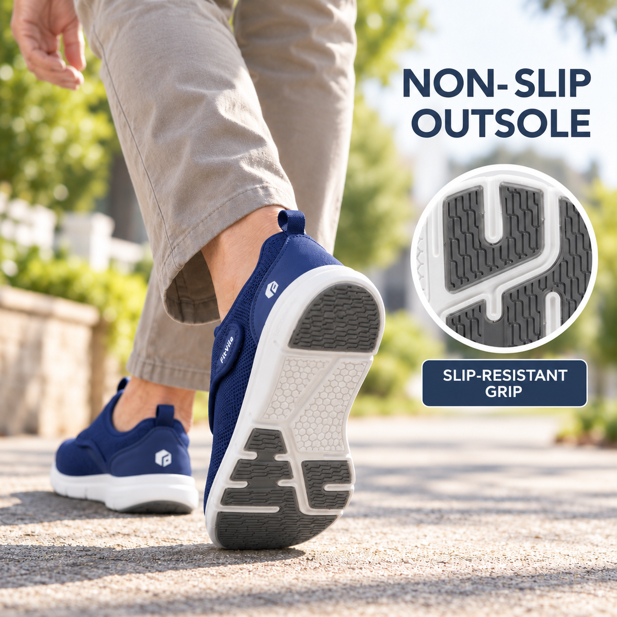 Thrives Outdoor | Widestryde Extra Wide Adjustable Walking Shoe for Men