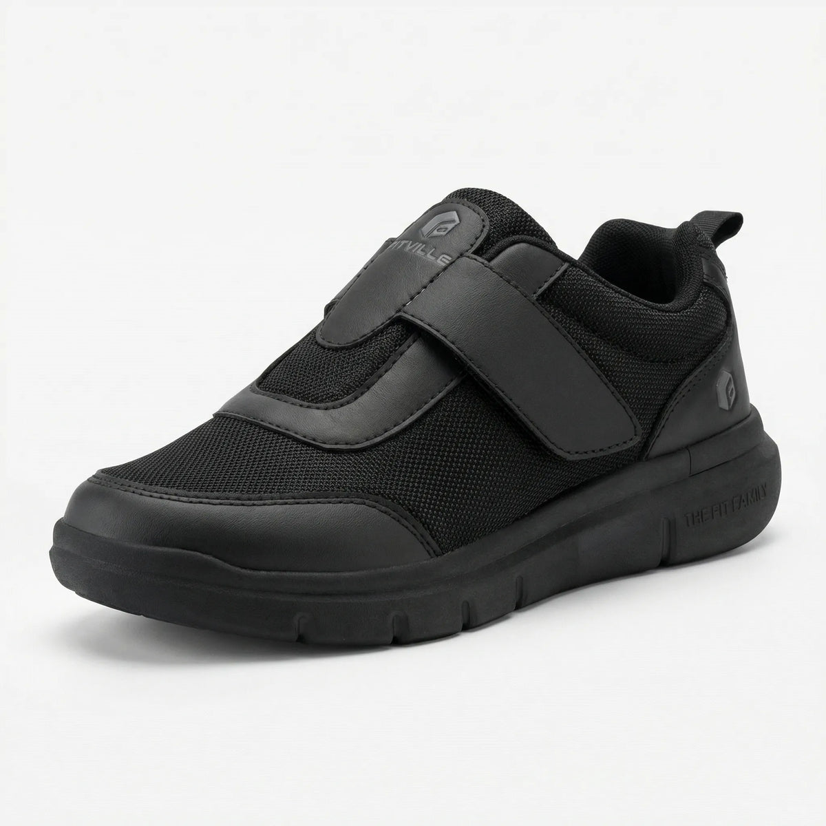 Extra wide walking shoe with Velcro strap and padded sole