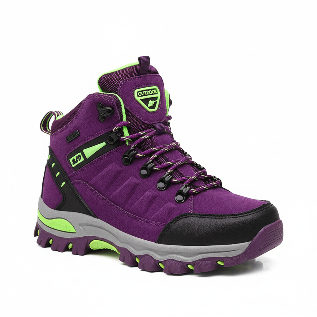 Women's ankle hiking boot with breathable microfibre upper and grippy outsole