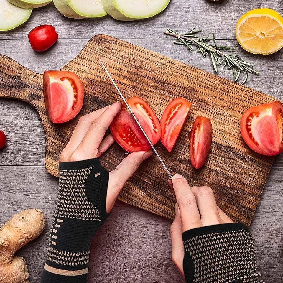 Wrist support sleeve with targeted compression and breathable design