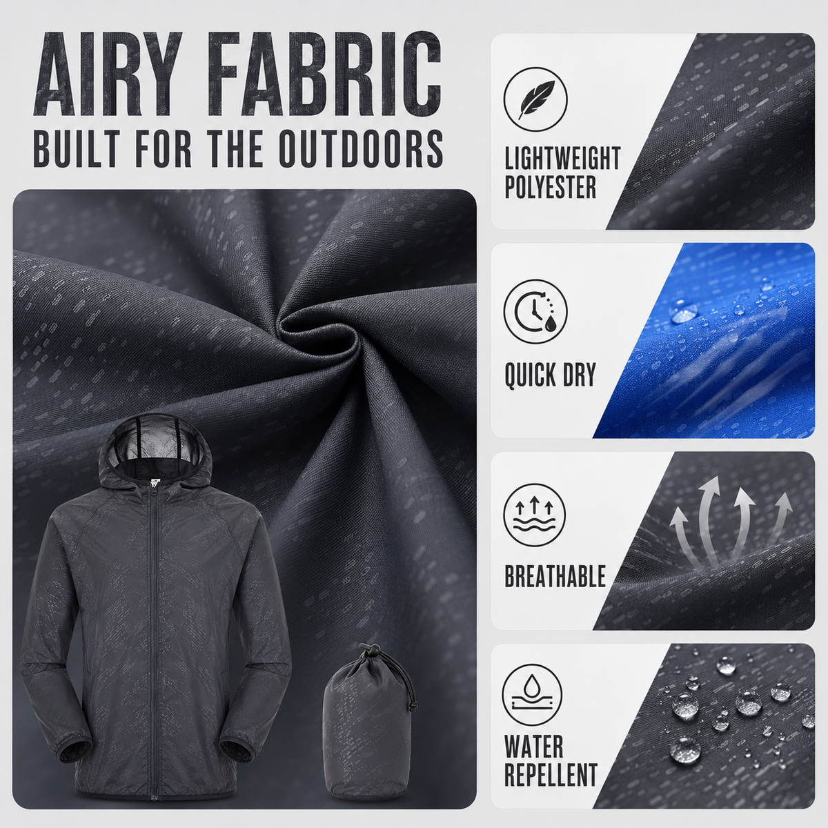 Thrives Outdoor | Zephyria Lightweight Hooded Windbreaker