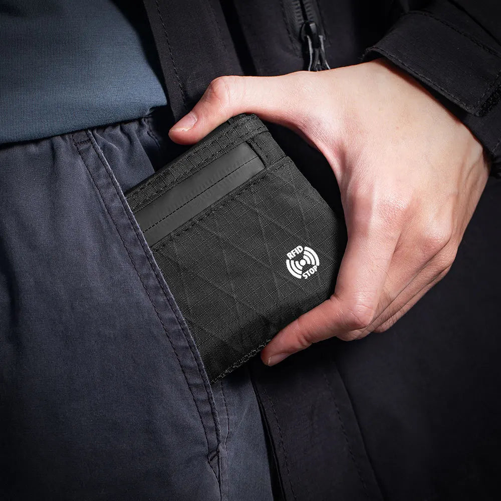 Compact zip wallet with multiple card slots and coin pocket