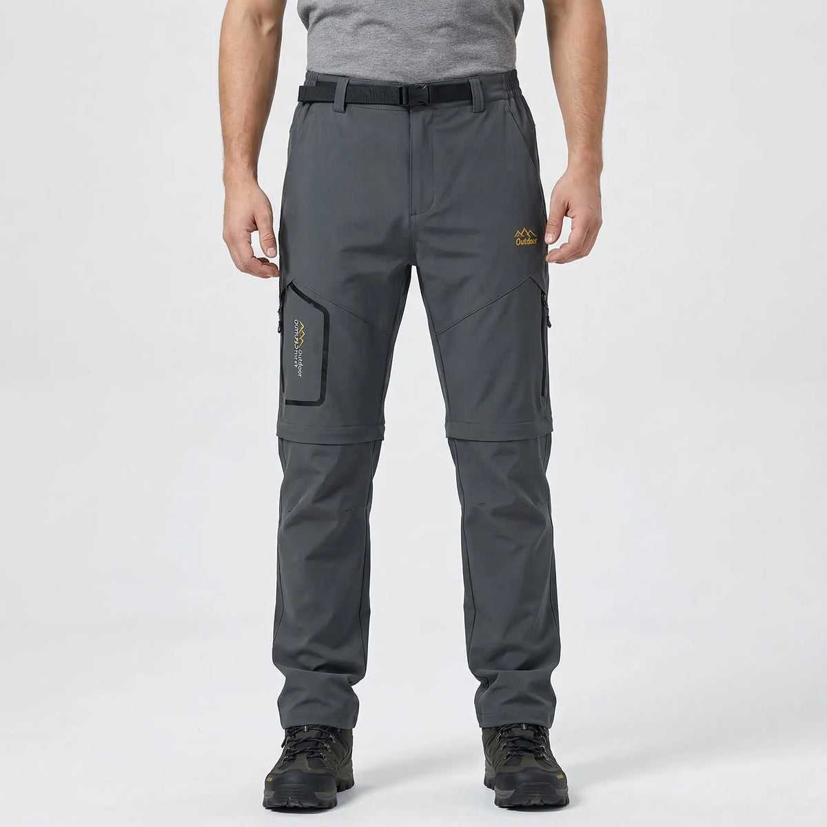 Men's zip-off hiking trousers quick-drying water-repellent cargo pockets