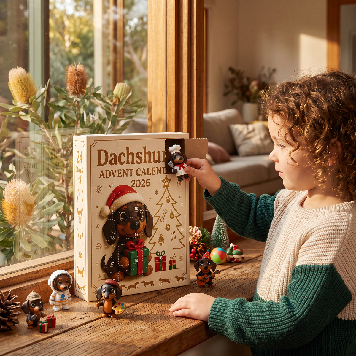 24-Day Dachshund Advent Calendar with Surprise Figurines