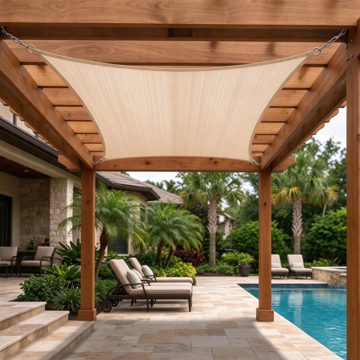 Pool Deck Cooling Outdoor Shade Sail