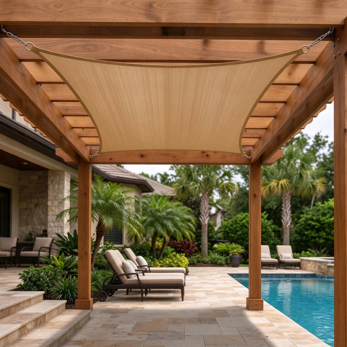 Pool Deck Cooling Outdoor Shade Sail