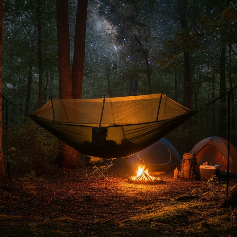 Portable Hammock with Mosquito Net | Camping Gear for Two