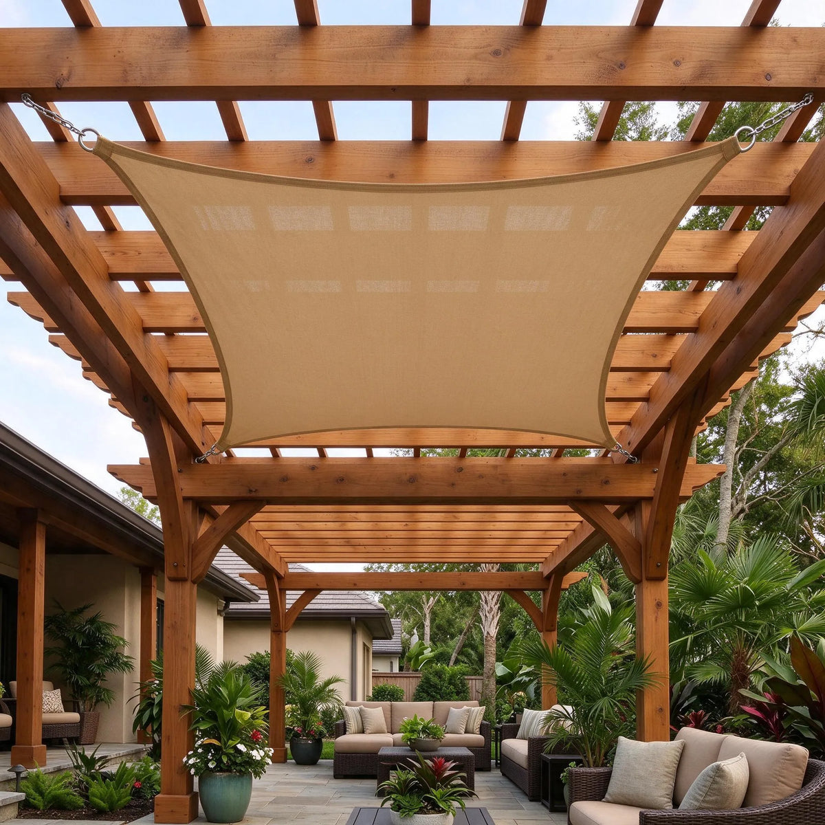 Private Garden Relaxation Space | Water Repellent Outdoor Shade Sail
