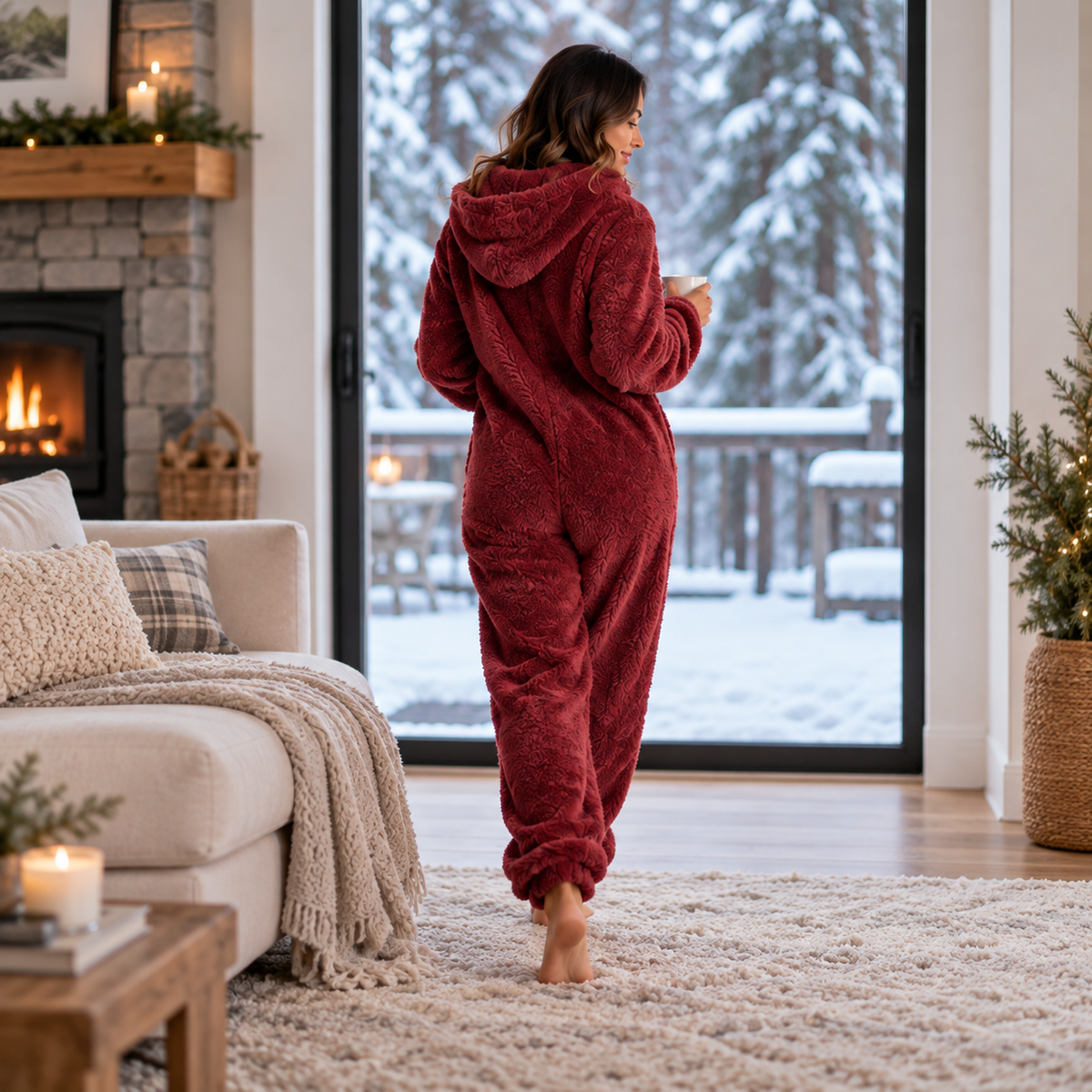 Thrives Outdoor | CozyLuxe Onesie Women's Fleece Jumpsuit with Zip