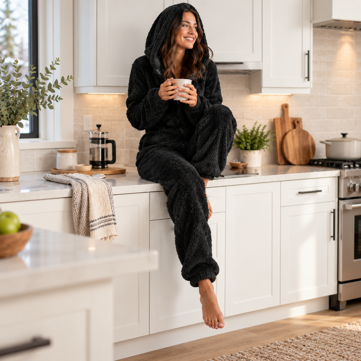 Thrives Outdoor | CozyLuxe Onesie Women's Fleece Jumpsuit with Zip