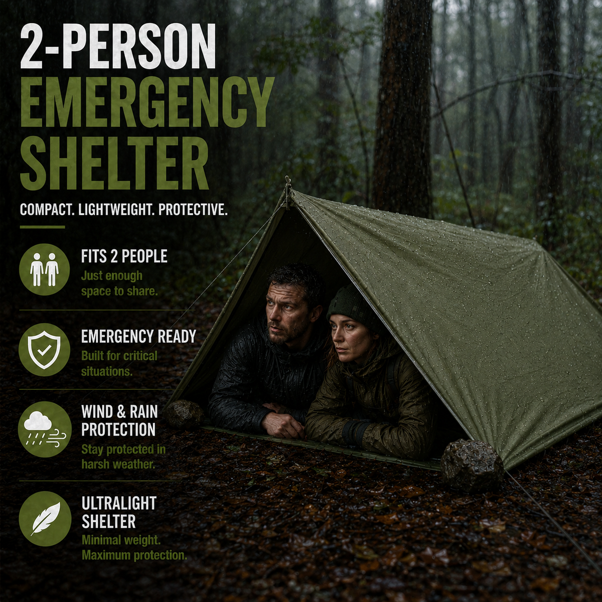 Thrives Outdoor | Rescuvia Two Person Bivy Shelter