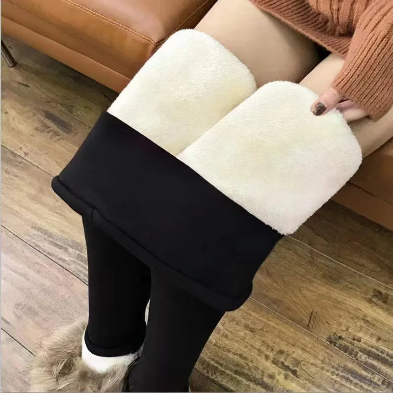 Women's Thermal Leggings | Lamb Cashmere Lined & Figure Shaping | High Waist & Booty-Lifting Effect