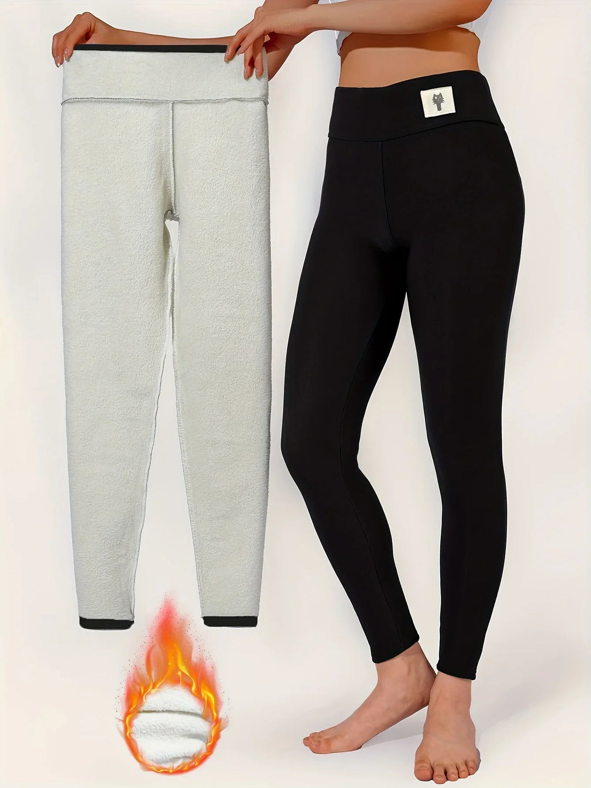 Women's Thermal Leggings | Lamb Cashmere Lined & Figure Shaping | High Waist & Booty-Lifting Effect