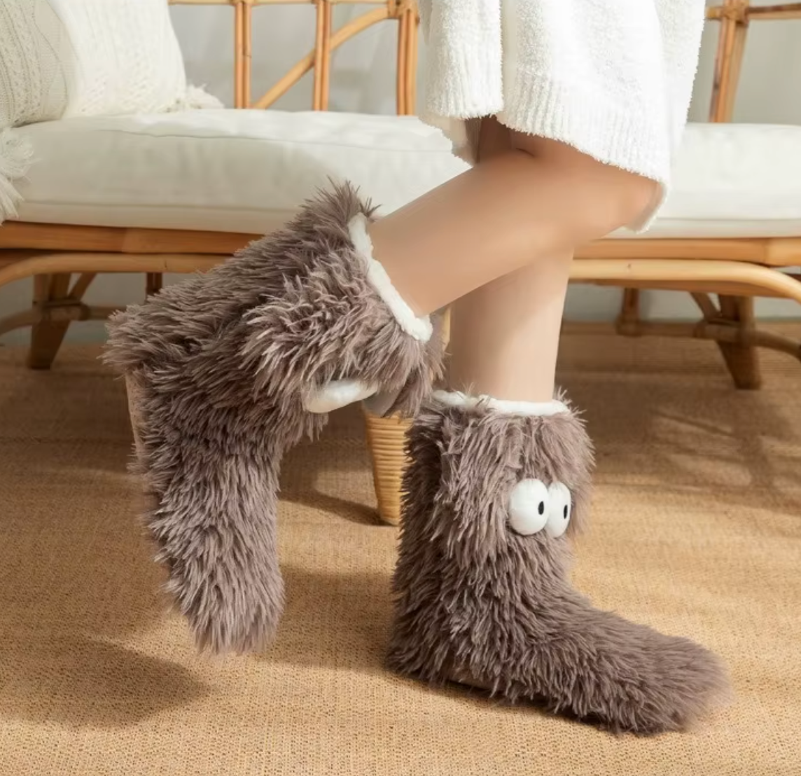 Cosy Cabin Socks with Dog Ears Design