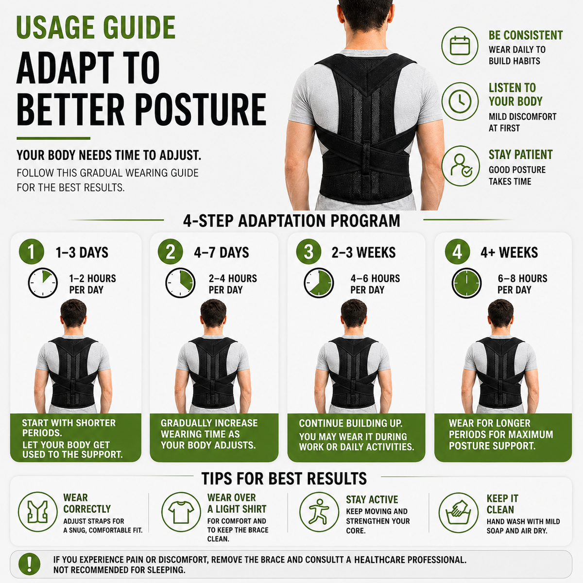 Thrives Outdoor | Spinalynx Adjustable One Piece Back Brace