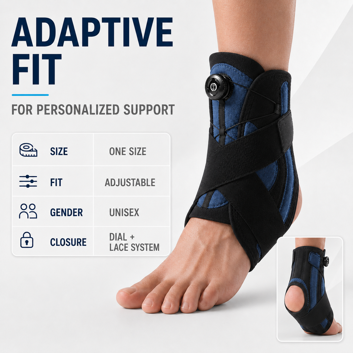 Sprained Ankle Support Brace | Adjustable Pressurised Recovery Stabiliser