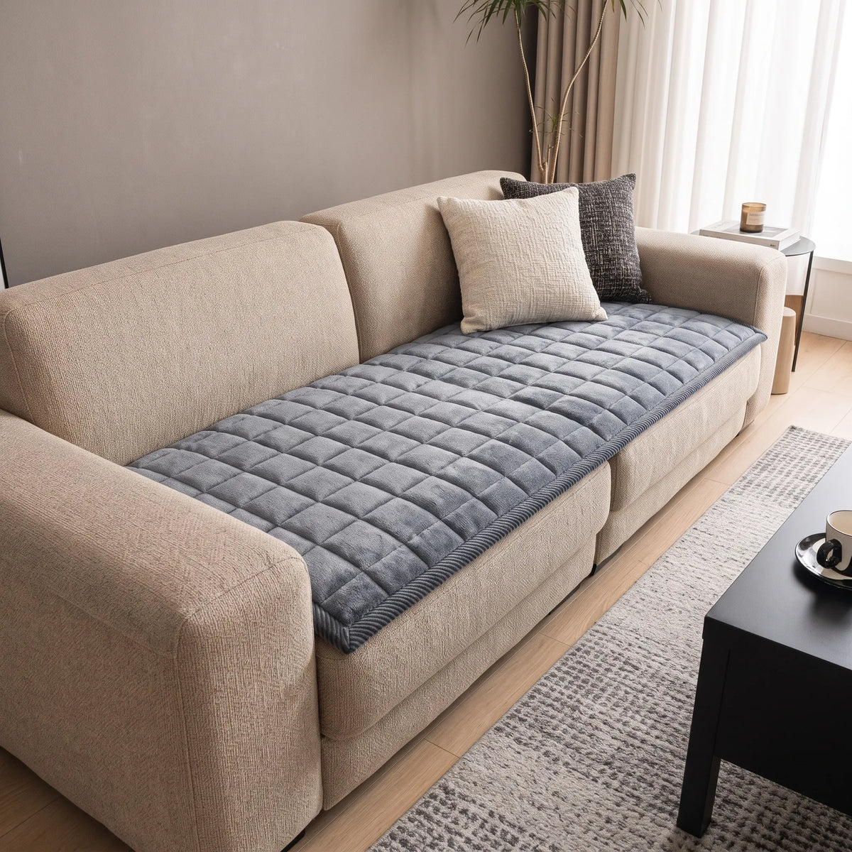 Thrives Outdoor | Cushmera Rectangular Quilted Sofa Cover For Loveseats