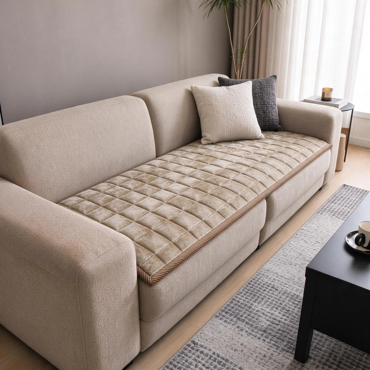 Thrives Outdoor | Cushmera Rectangular Quilted Sofa Cover For Loveseats