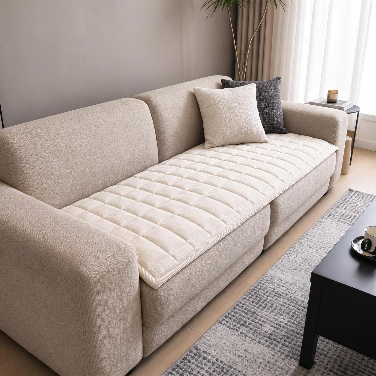 Thrives Outdoor | Cushmera Rectangular Quilted Sofa Cover For Loveseats