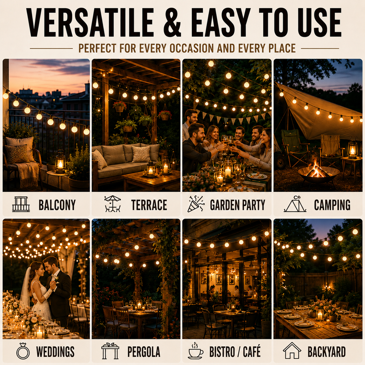Thrives Outdoor | GlowVista String Lights