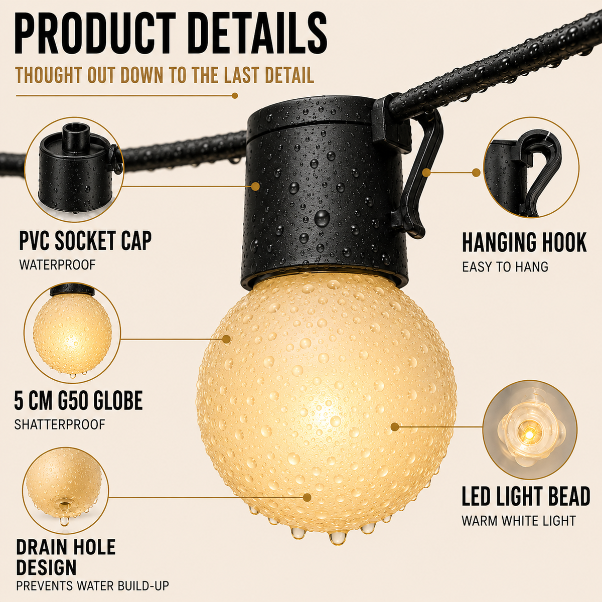 Thrives Outdoor | GlowVista String Lights