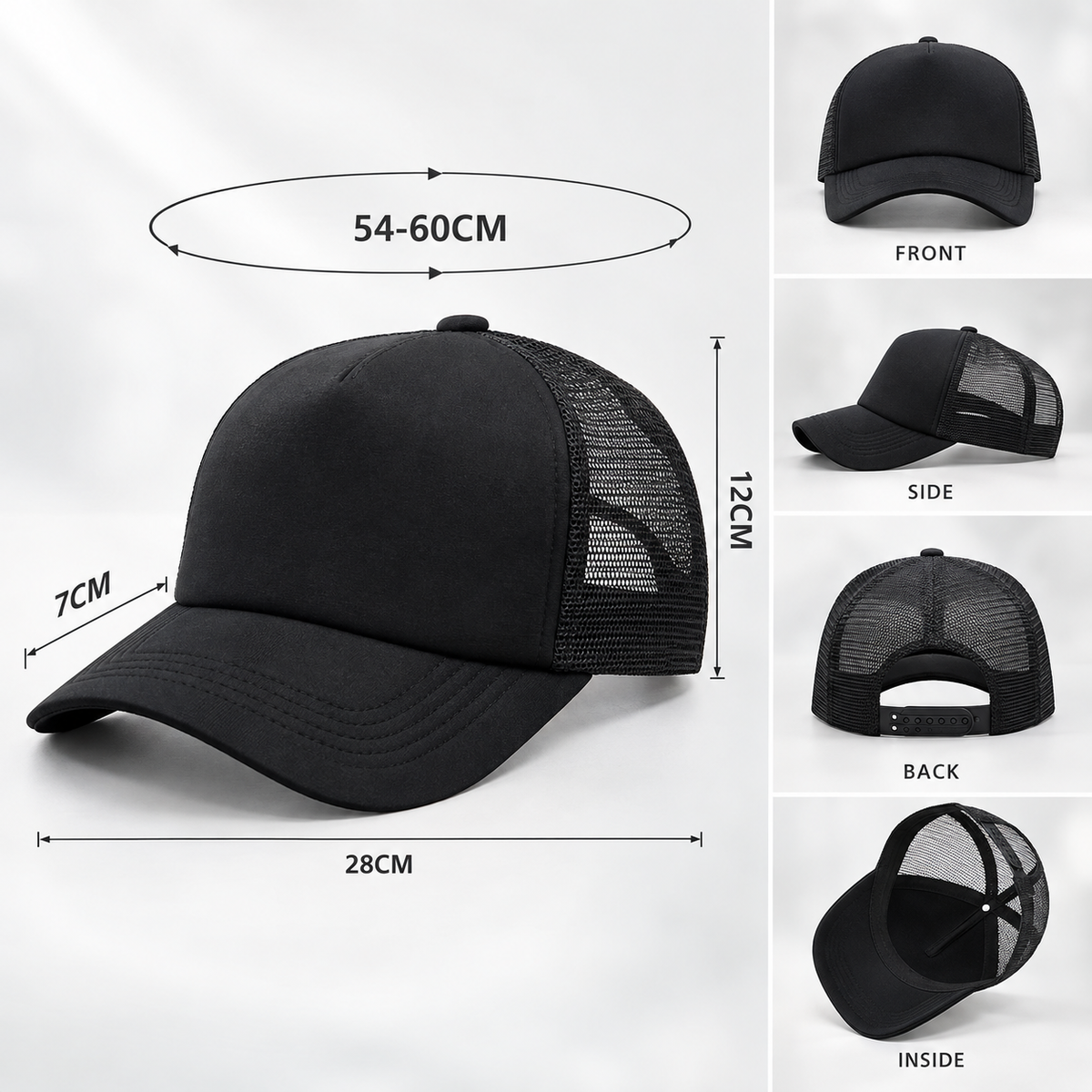 Thrives Outdoor | Meshrex Plain Mesh Trucker Snapback Cap