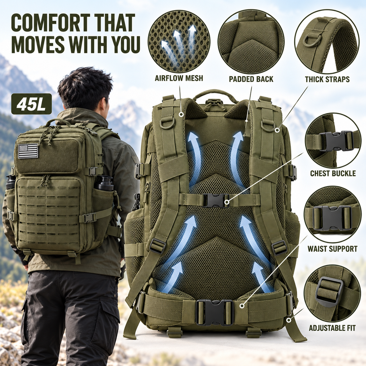 Thrives Outdoor | MollePack Tactical Gym Rucksack