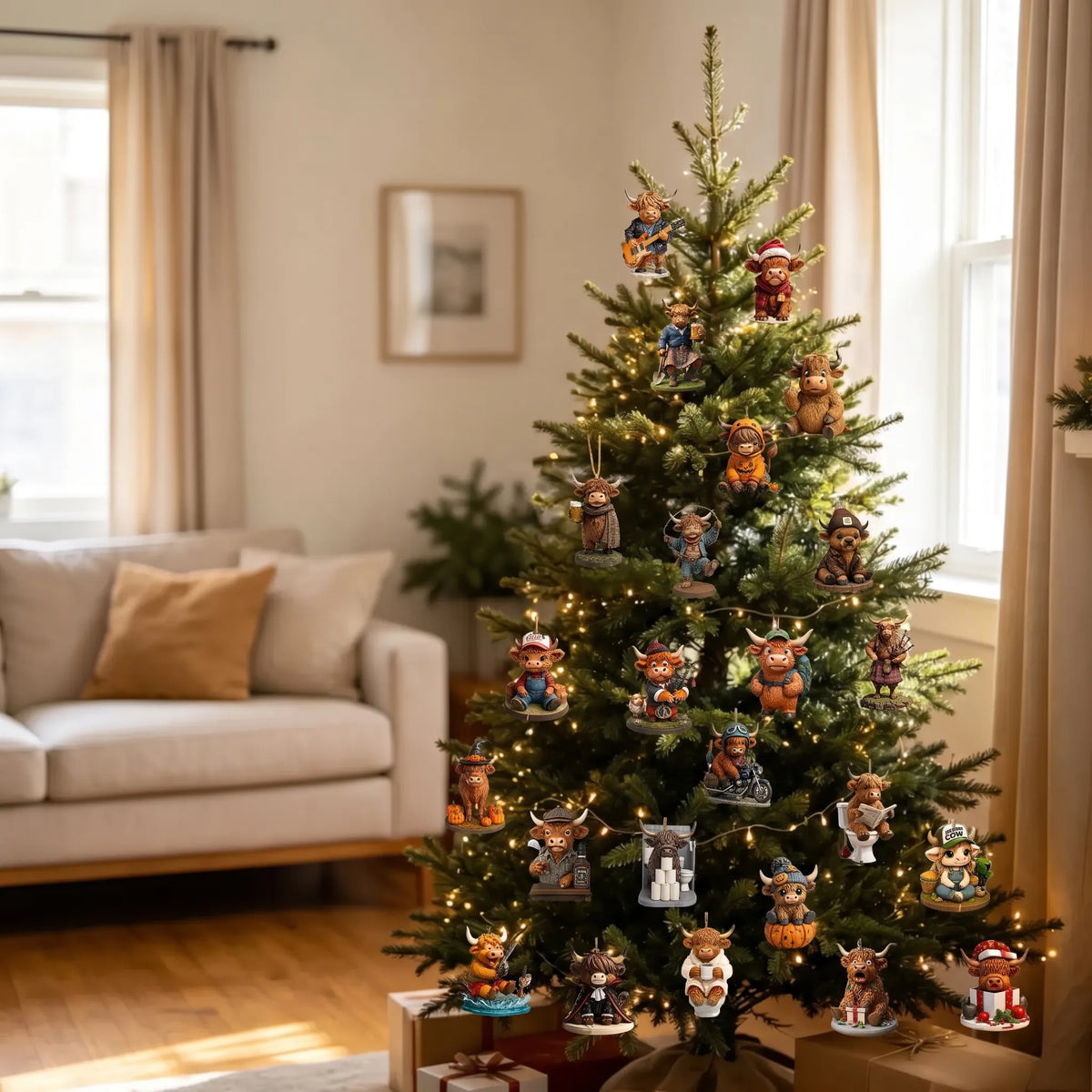Thrives Outdoor | Ornavale Highland Cow Advent Calendar With 24 Figurines