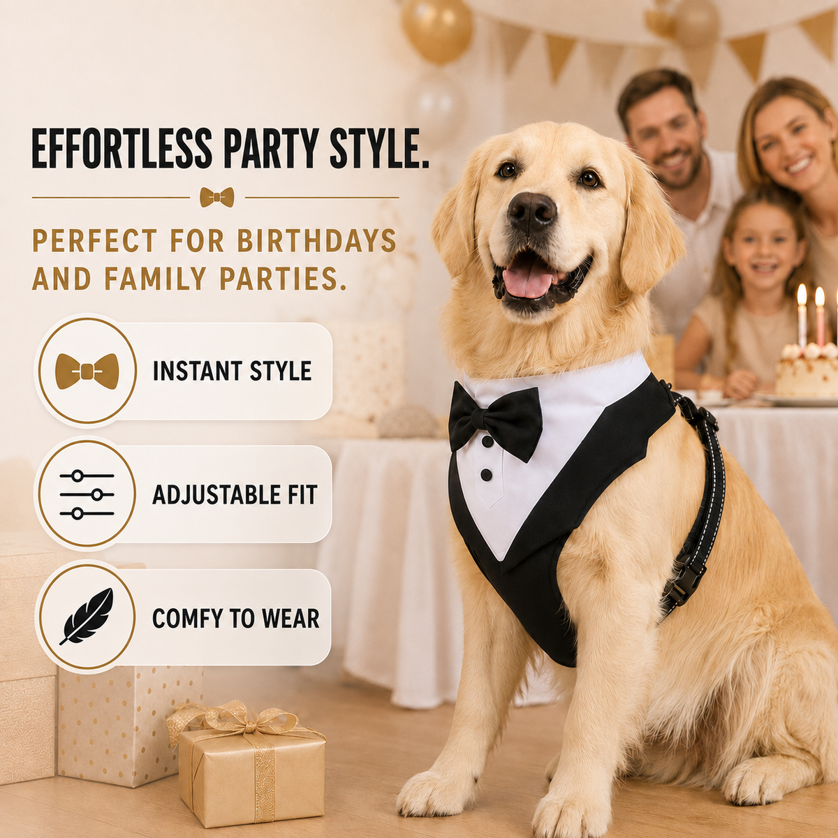 Thrives Outdoor | Pawxedo Adjustable Bow Tie Vest Harness