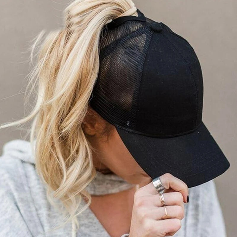 Thrives Outdoor | Pontella Women's Ponytail Baseball Cap With Mesh Back