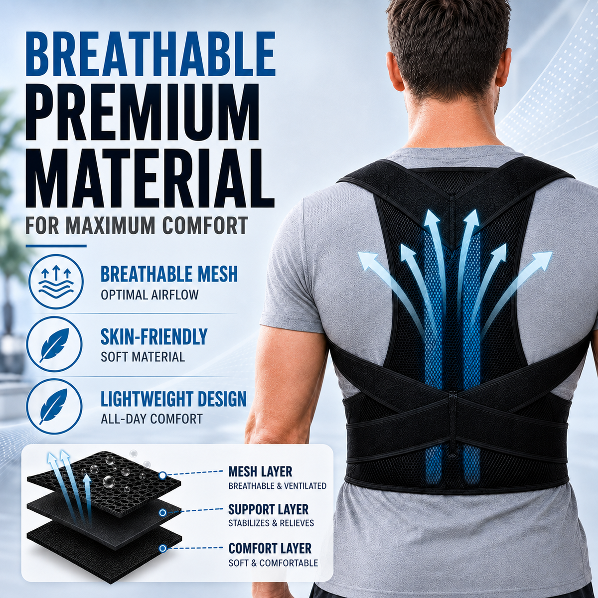 Thrives Outdoor | PostuGuard Adjustable Upper Back Brace