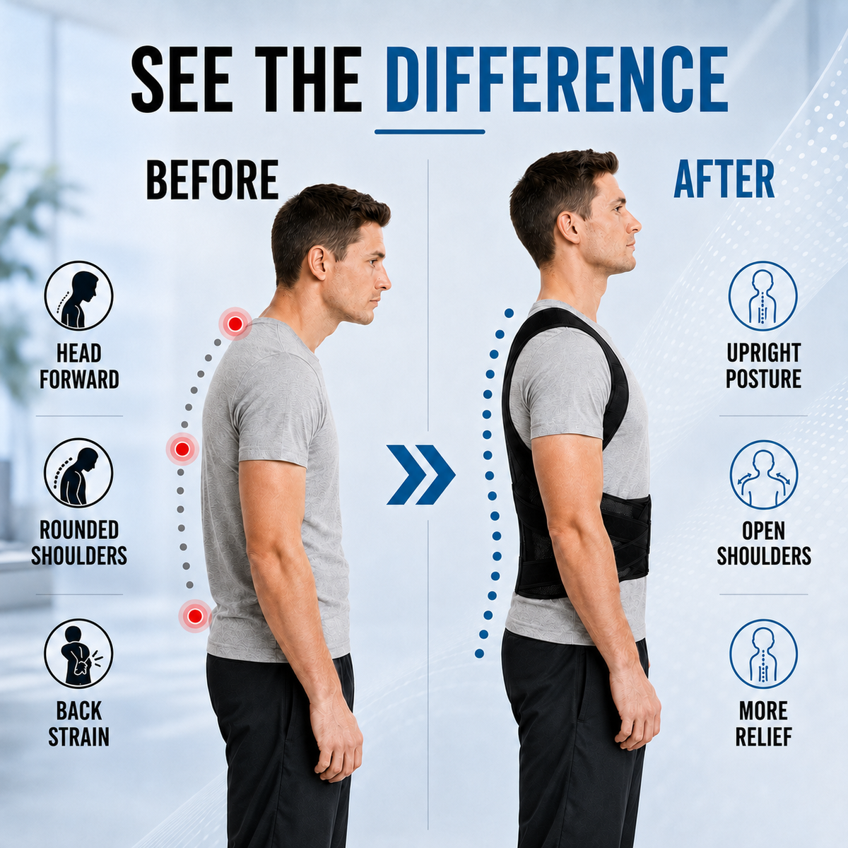 Thrives Outdoor | PostuGuard Adjustable Upper Back Brace