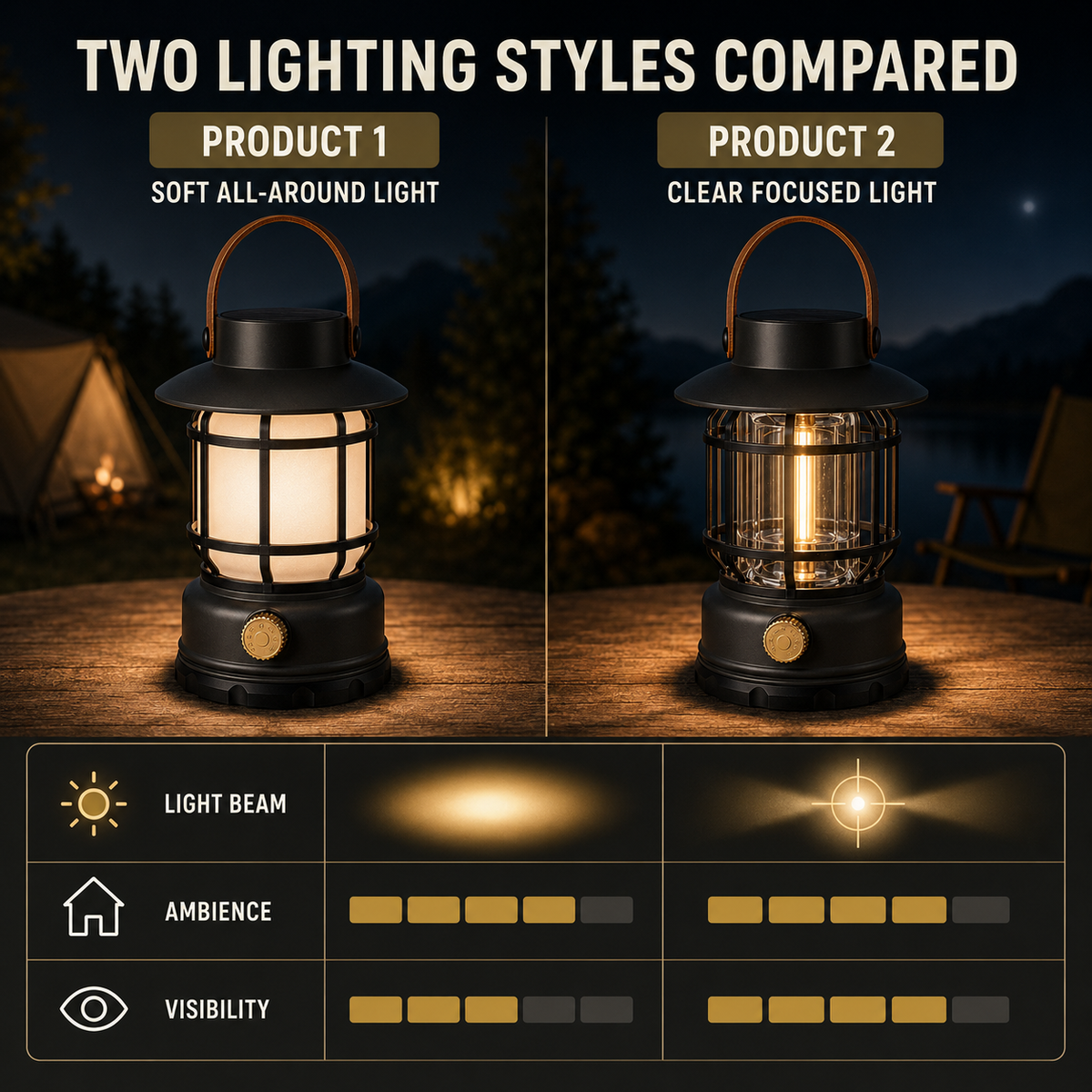 Thrives Outdoor | Solantis Portable 360-Degree LED Camping Lantern