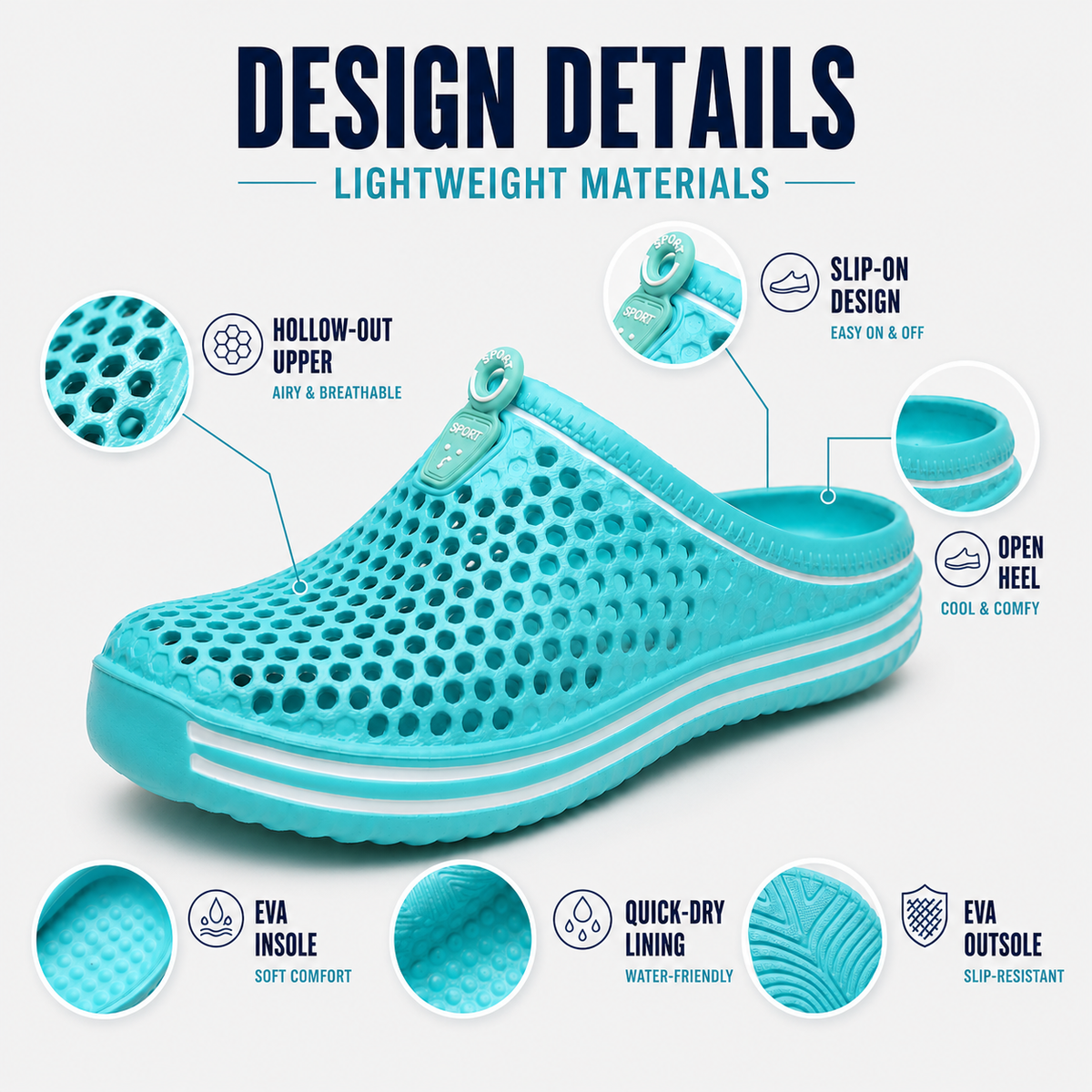 Thrives Outdoor | Splashco Hollow-Out Slip-On Water Sandal