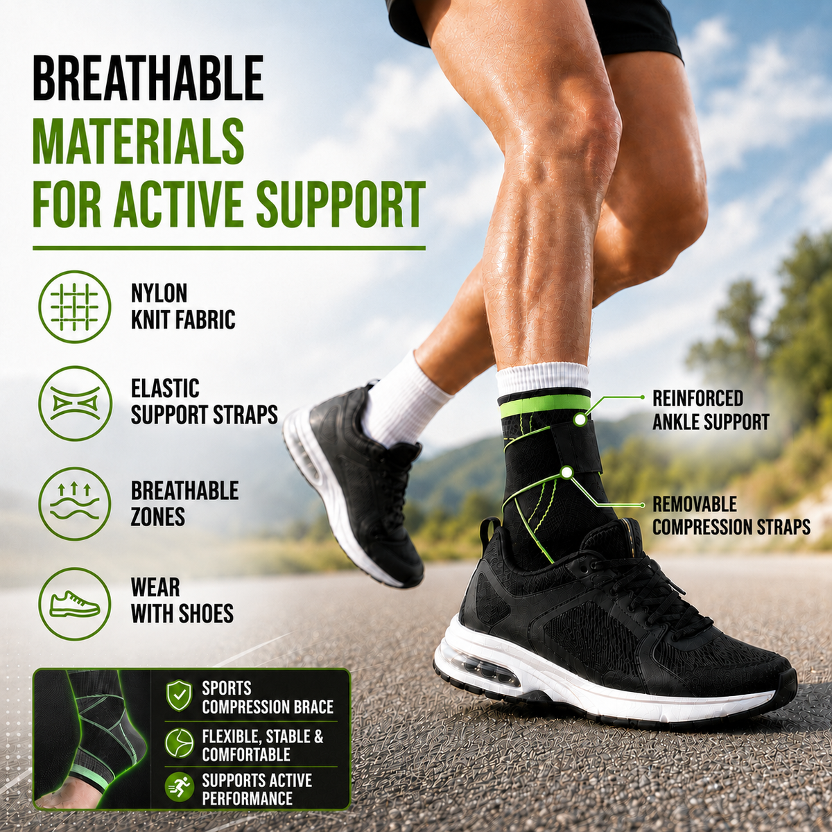 Thrives Outdoor | StrideVail Adjustable Ankle Compression Wrap