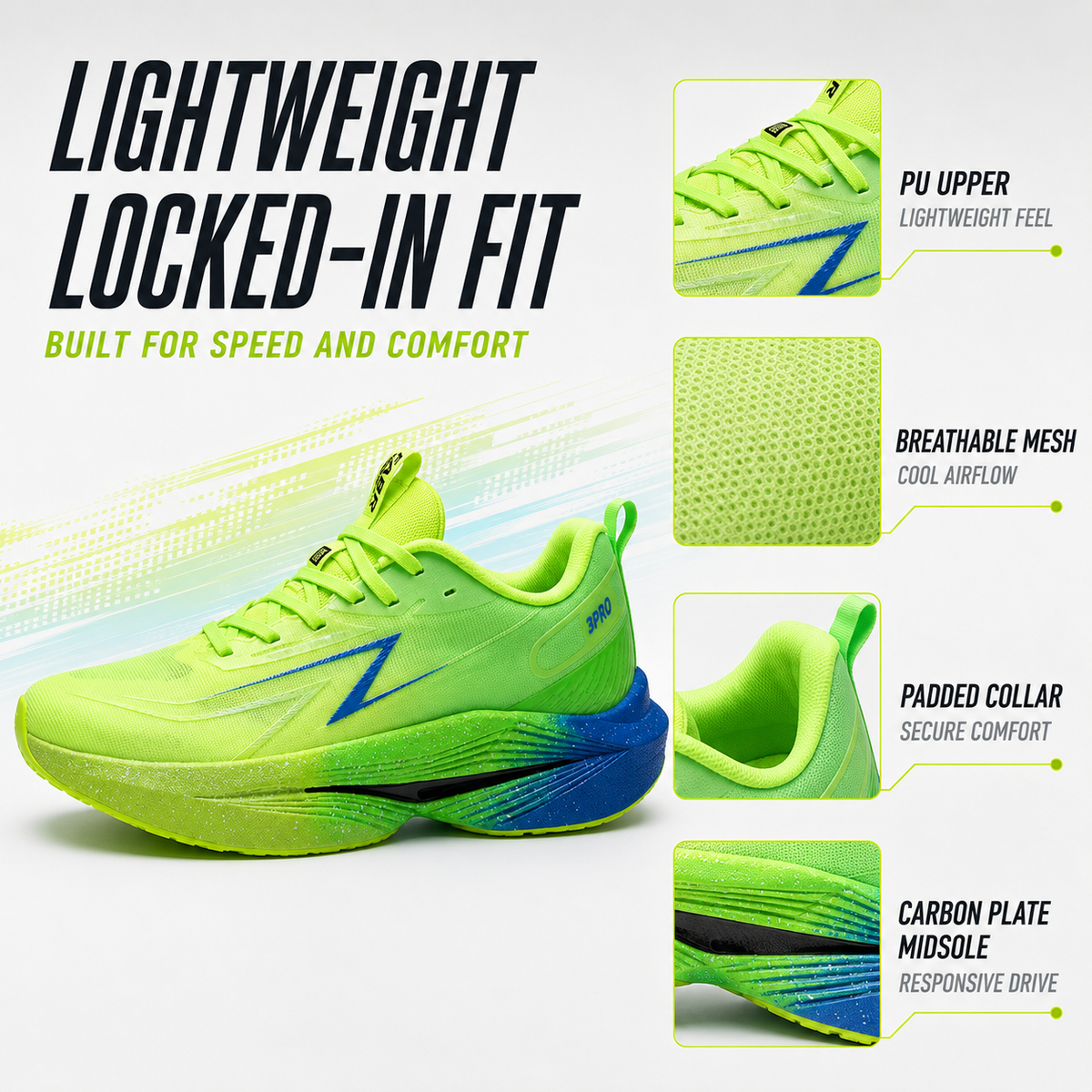 Thrives Outdoor | Stridovex Lightweight Carbon Plate Running Shoe