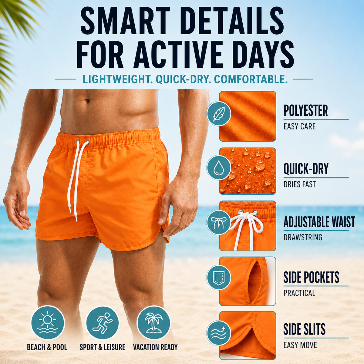 Thrives Outdoor | Tidewell Low-Rise Swim Shorts