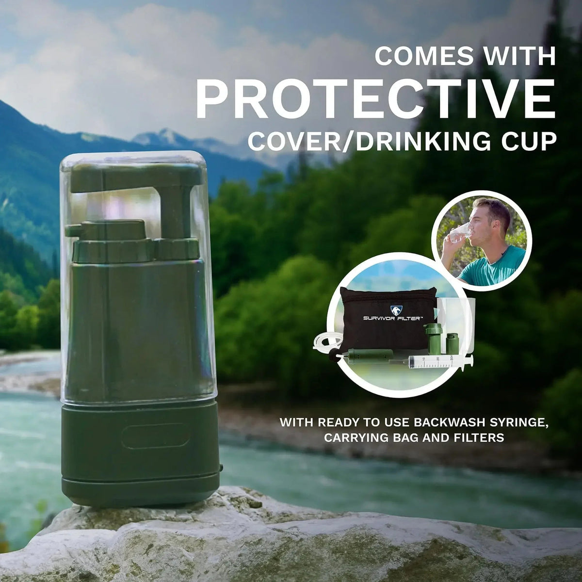 Portable Water Purifier with 0.01 Micron Filtration