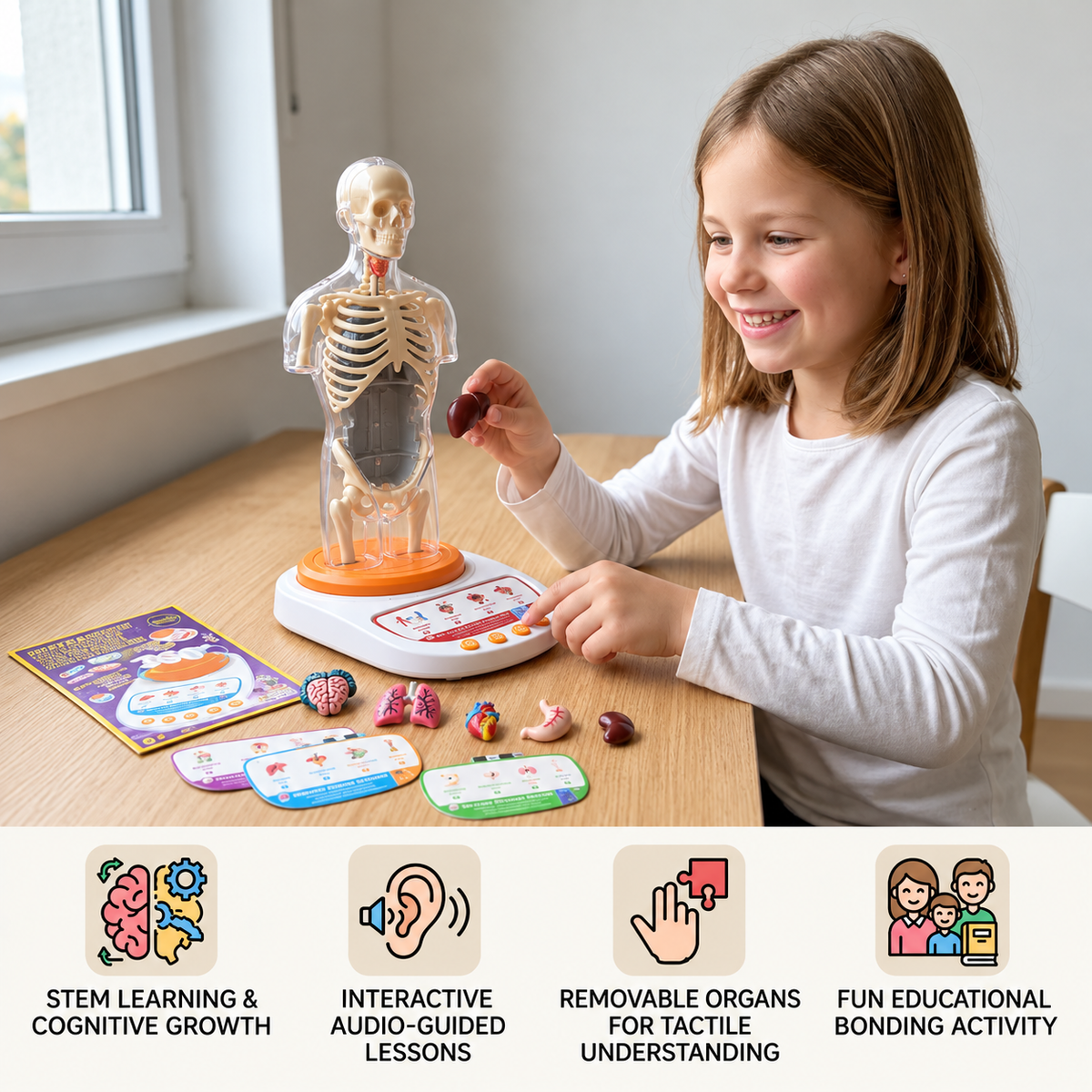 Interactive Talking Anatomy Model with Removable Organs & Audio-Guided Learning