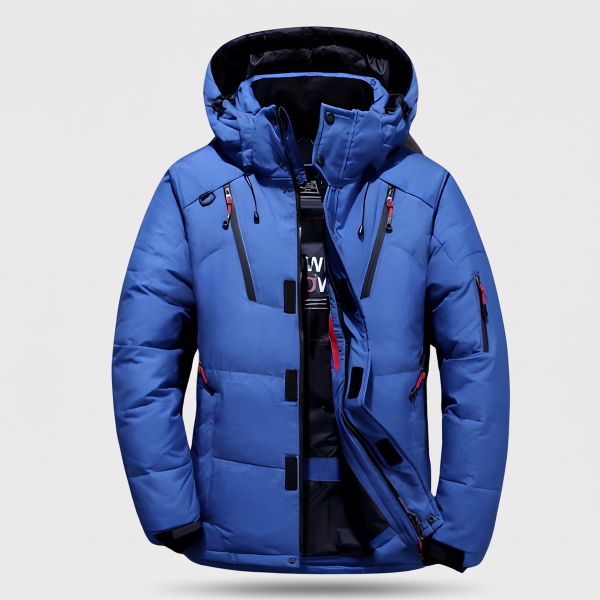 Men's Puffer Jacket - 7-Pocket Hooded Down Jacket for Winter