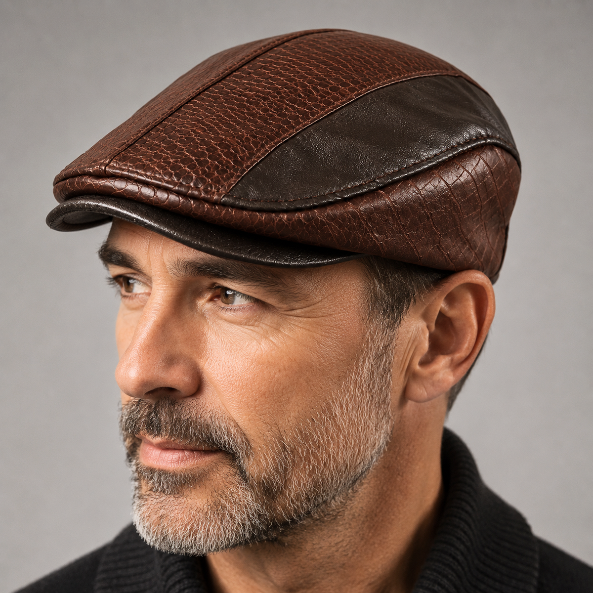 Classic Leather Flat Cap
