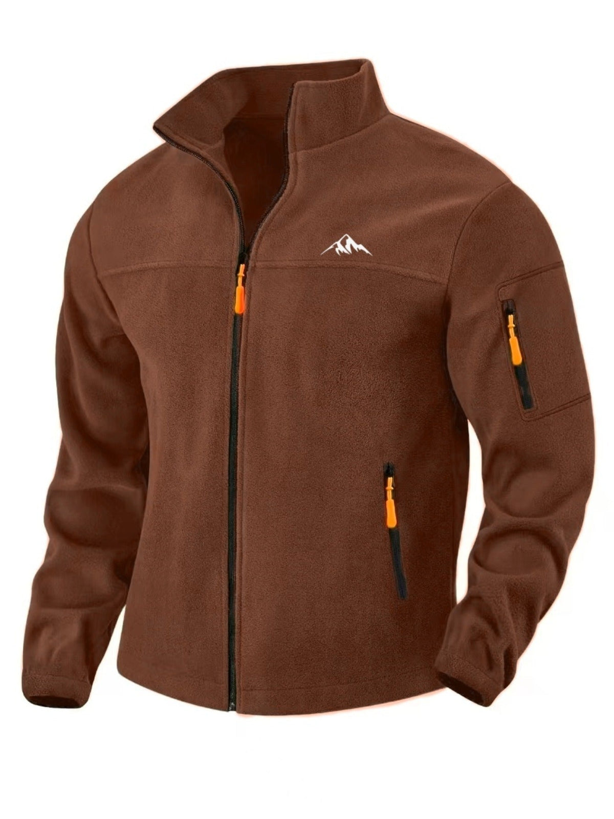 Men's Zip-Up Fleece - Windproof - With Stand-Up Collar